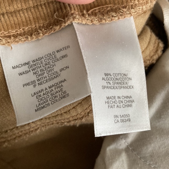 Jones New York Signature Stretch Corduroy Pants, Mustard, Boot Cut, Y2K 4P - Picture 4 of 4